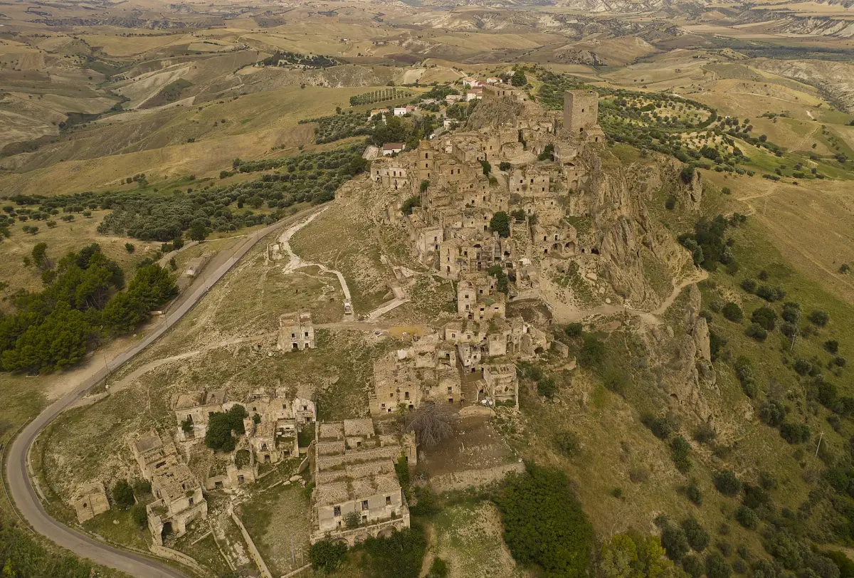 Craco and its tower from above